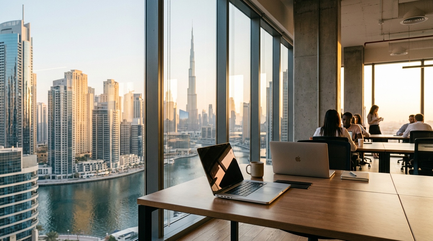 Founder reviewing workspace utilization data to implement a hot desking strategy