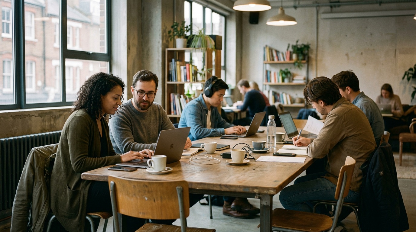 Looking for a quiet coworking space in London with private meeting rooms.