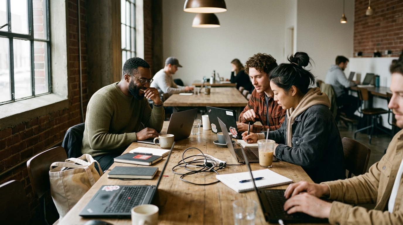 What is the difference between a serviced office and a coworking space in Giza?