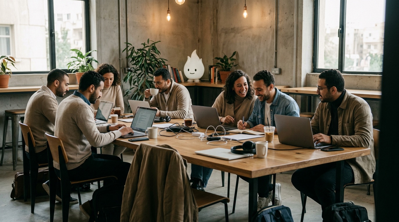 What is the difference between a serviced office and a coworking space in Giza?