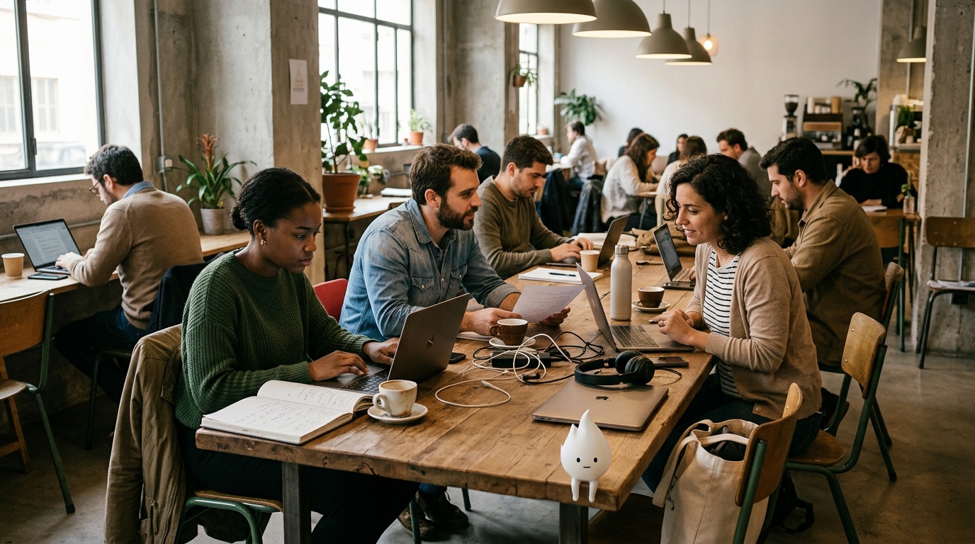 What's the difference between a traditional office and a modern coworking space in Lisbon?