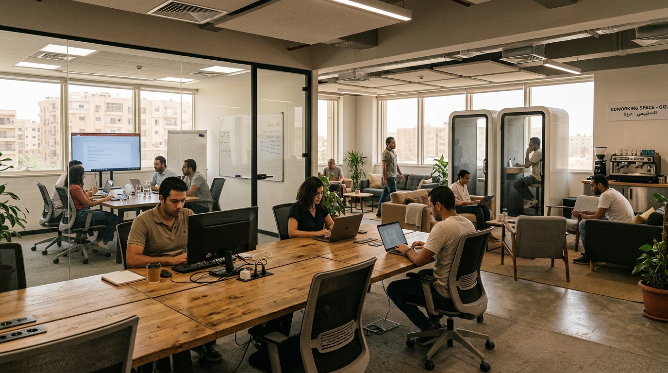 Compare amenities at different Giza coworking spaces