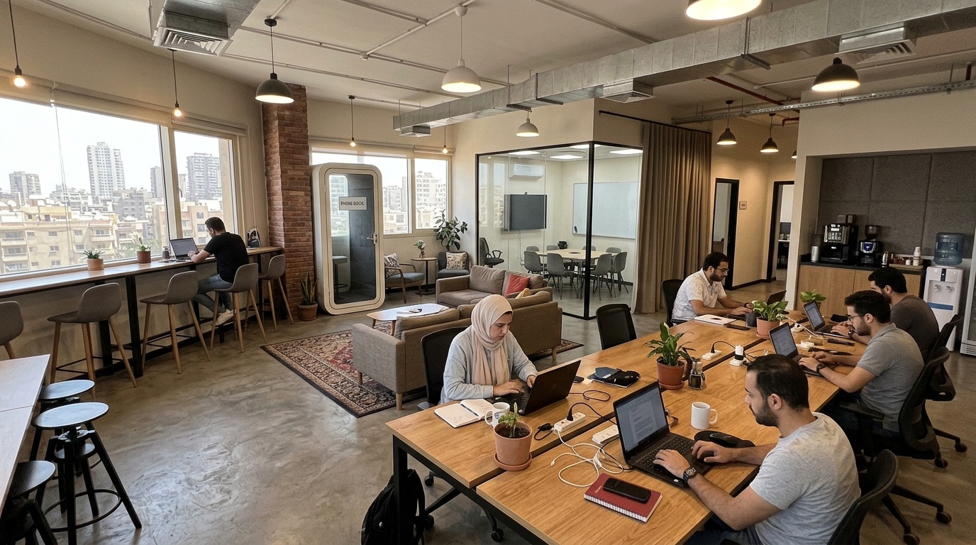 Compare amenities at different Giza coworking spaces