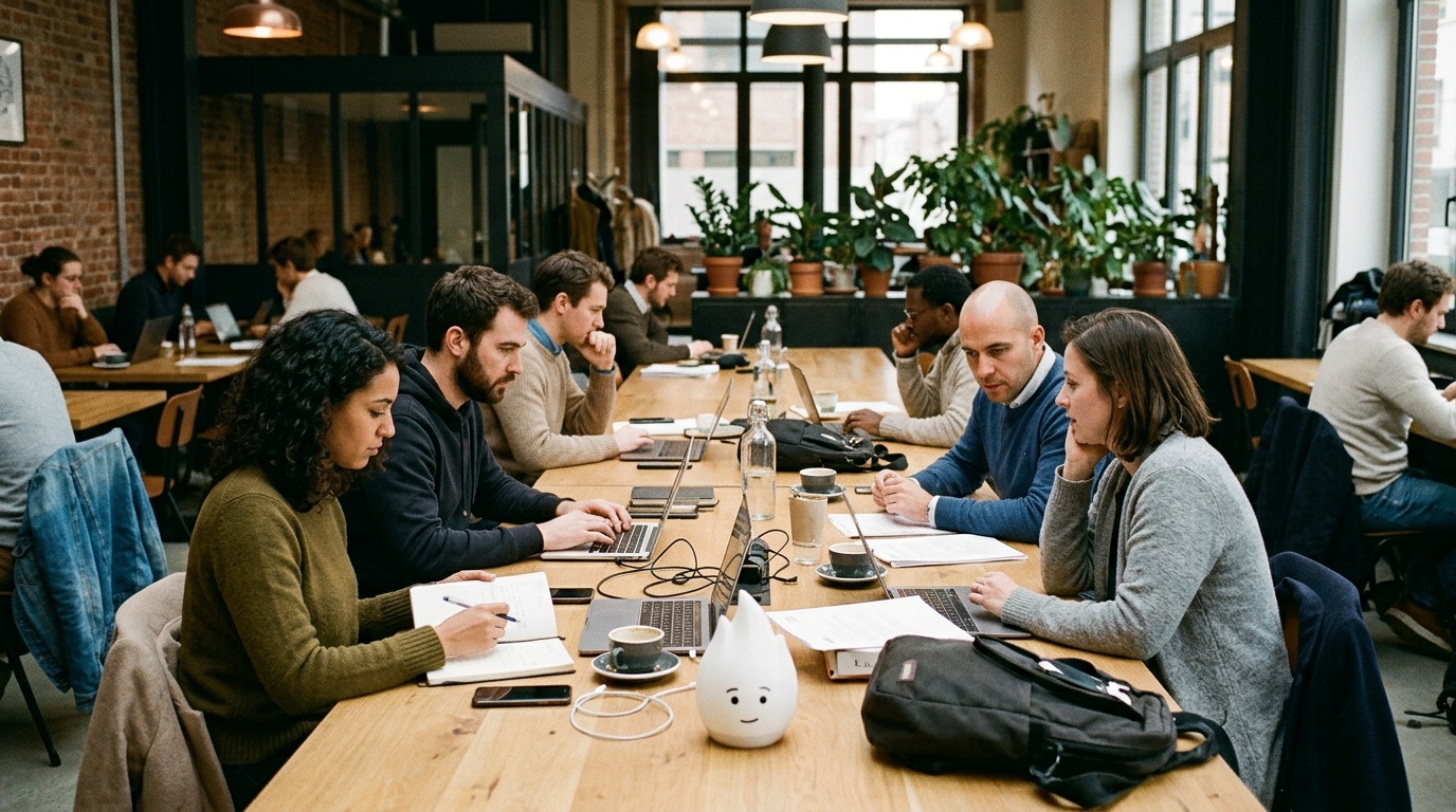 Comparing meeting room availability in Ixelles coworking hubs