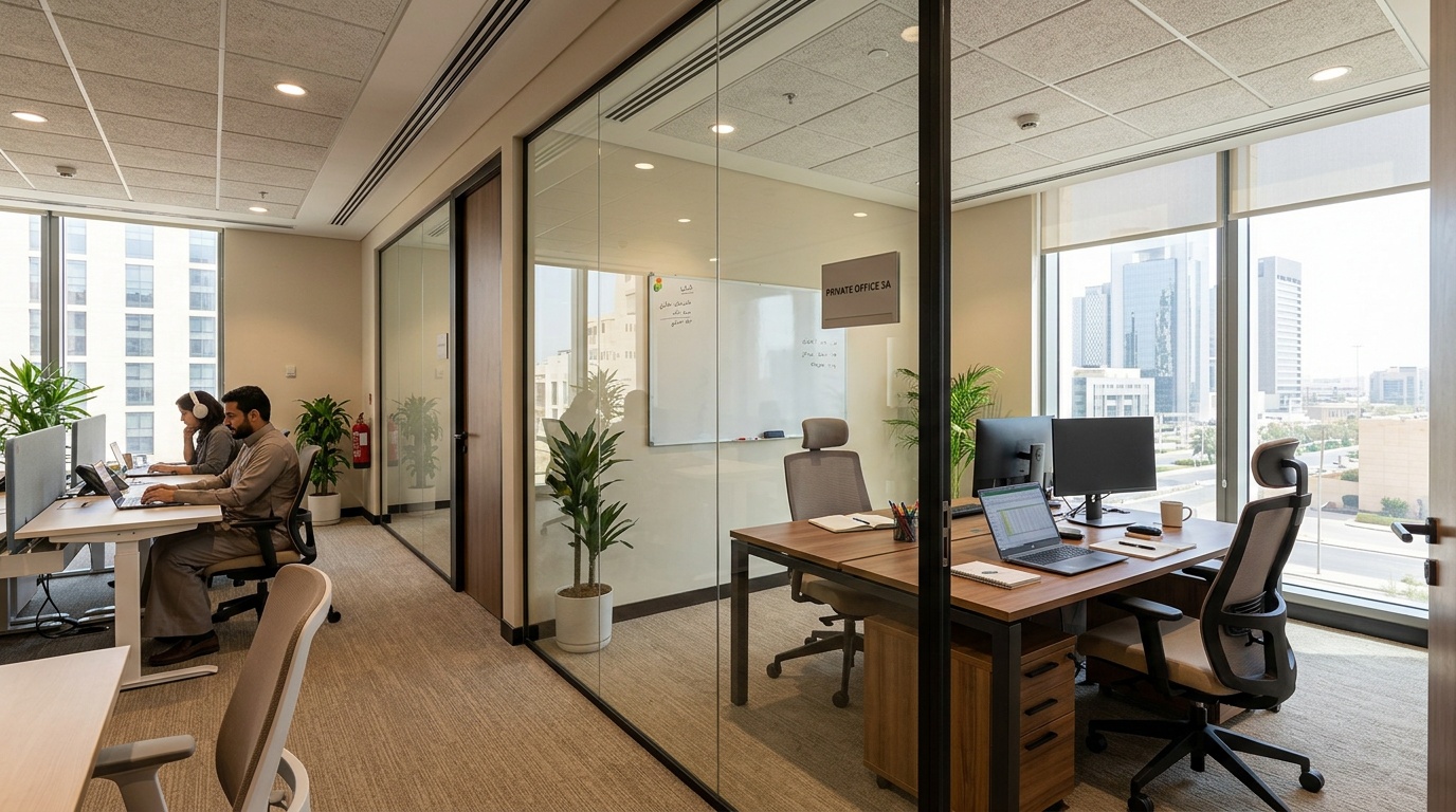 Coworking spaces in Riyadh with private offices suitable for businesses