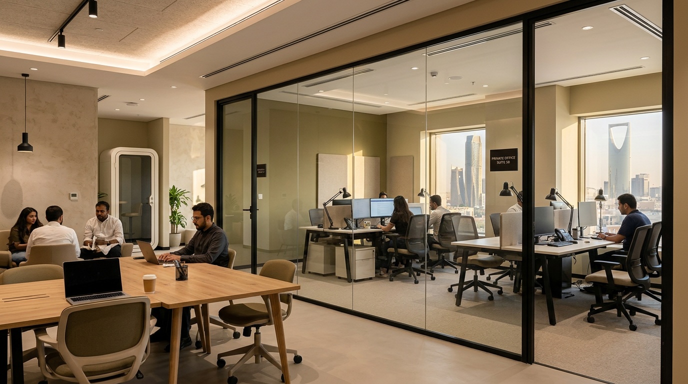 Coworking spaces in Riyadh with private offices suitable for businesses