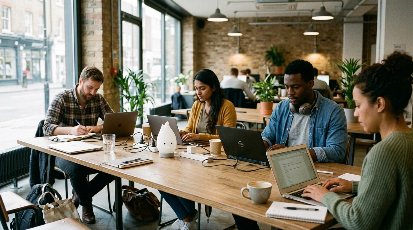 Looking for a quiet coworking space in London with private meeting rooms.