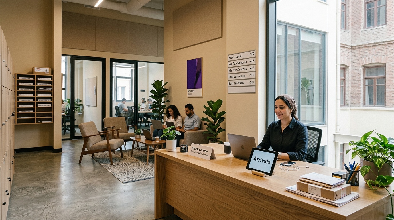 what coworking space should I choose if I need a professional address in Mansoura?