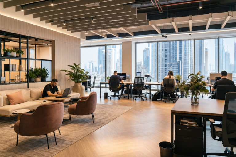 What do real estate experts recommend for flexible office solutions in Dubai?