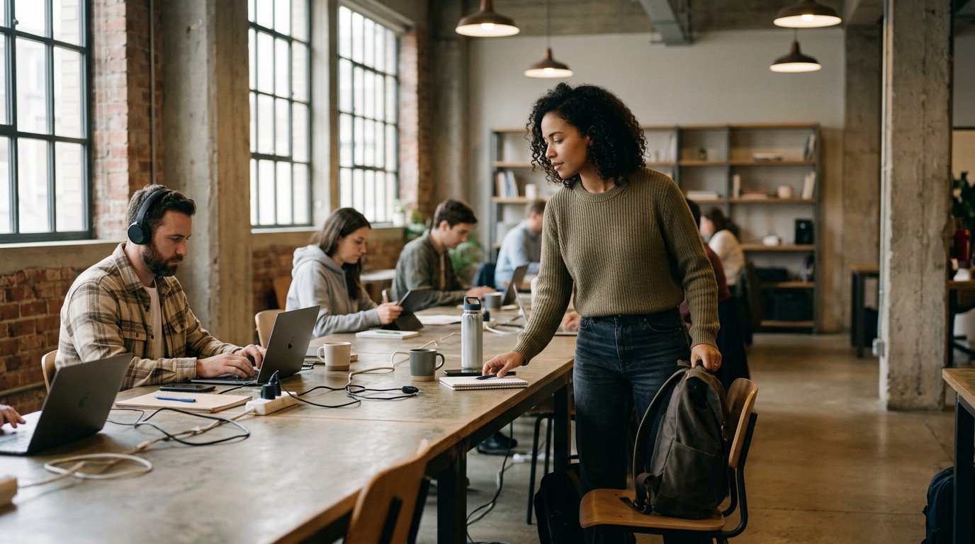 Which coworking space offers better amenities: monthly hot desk or private office?