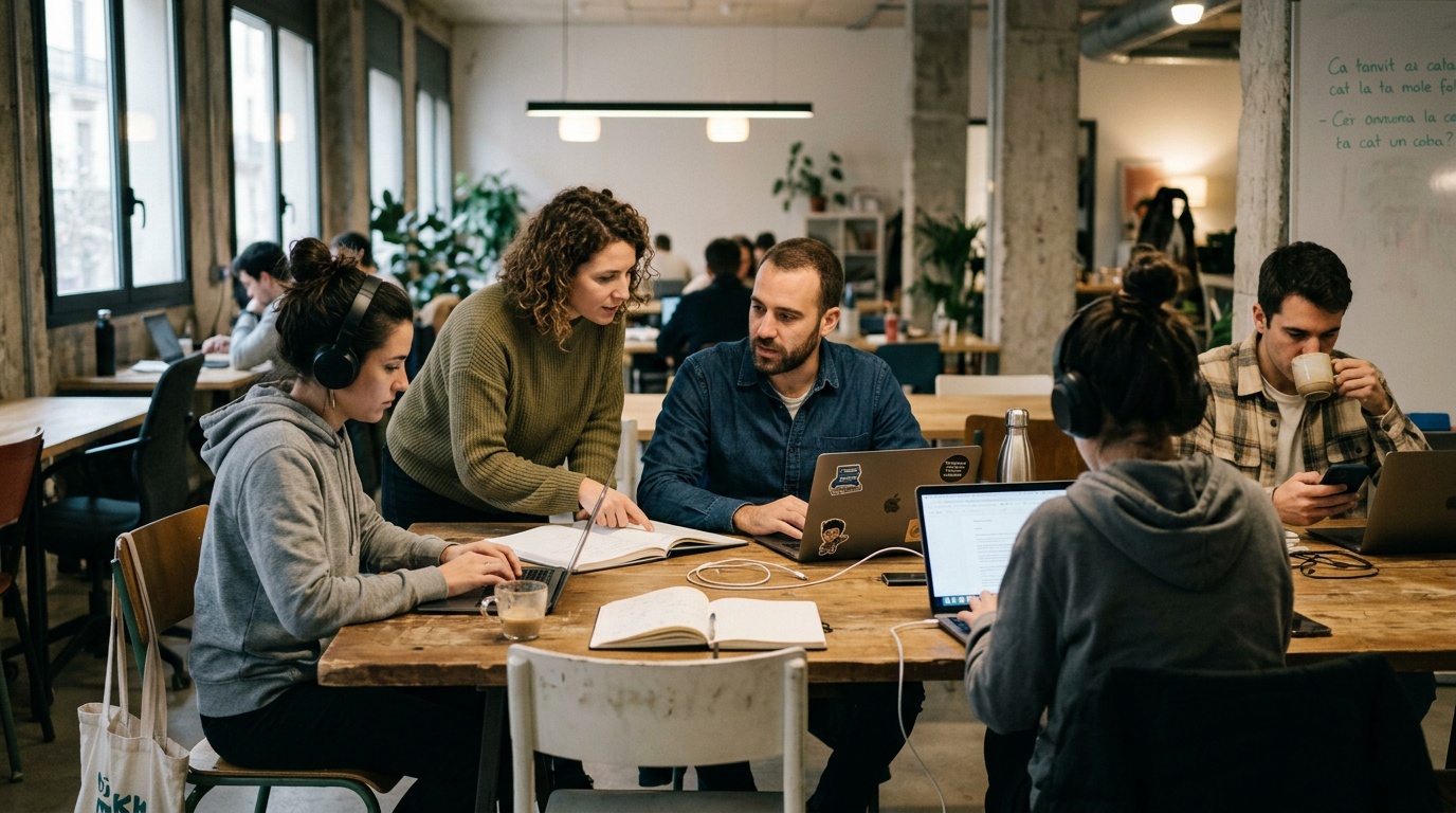 Which coworking space offers better amenities: private offices or hot desks in Barcelona?