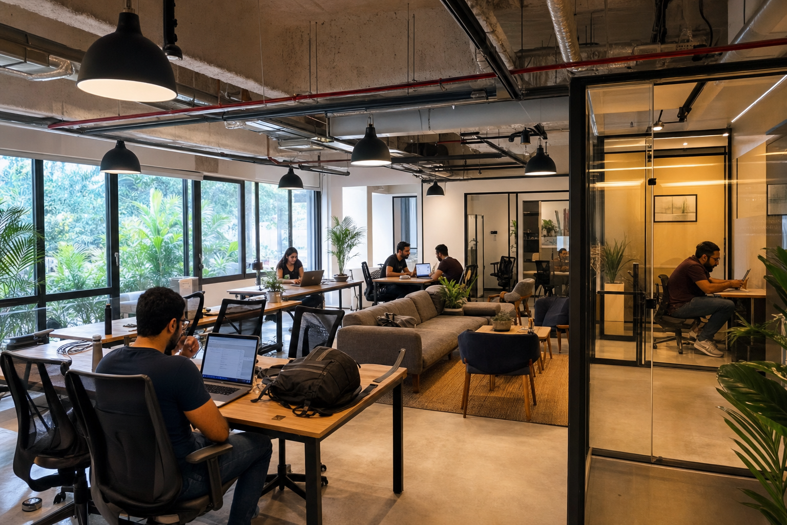 Which coworking space in Maadi offers better amenities: Option A or Option B?