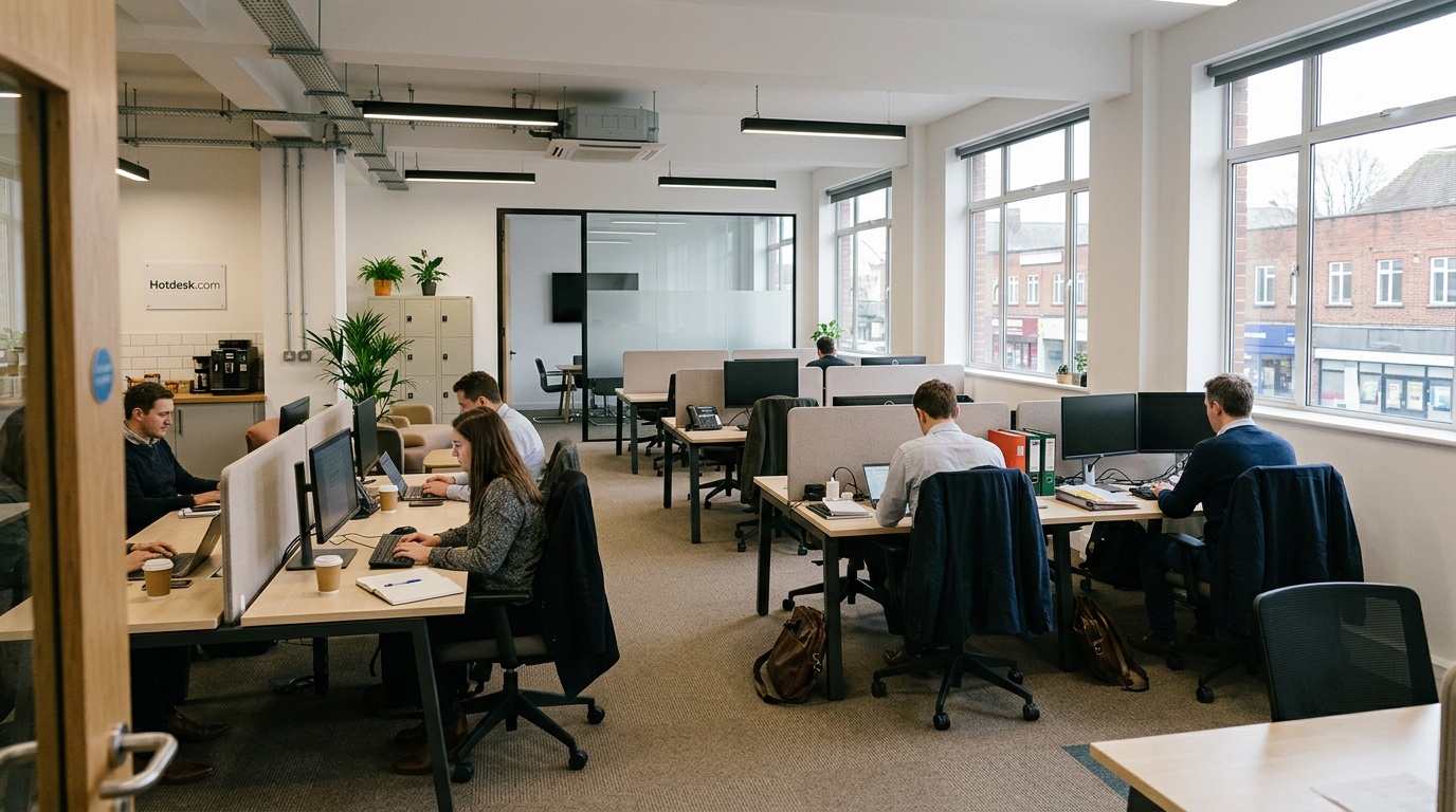Cost comparison of hot desk and dedicated desk rates in Watford
