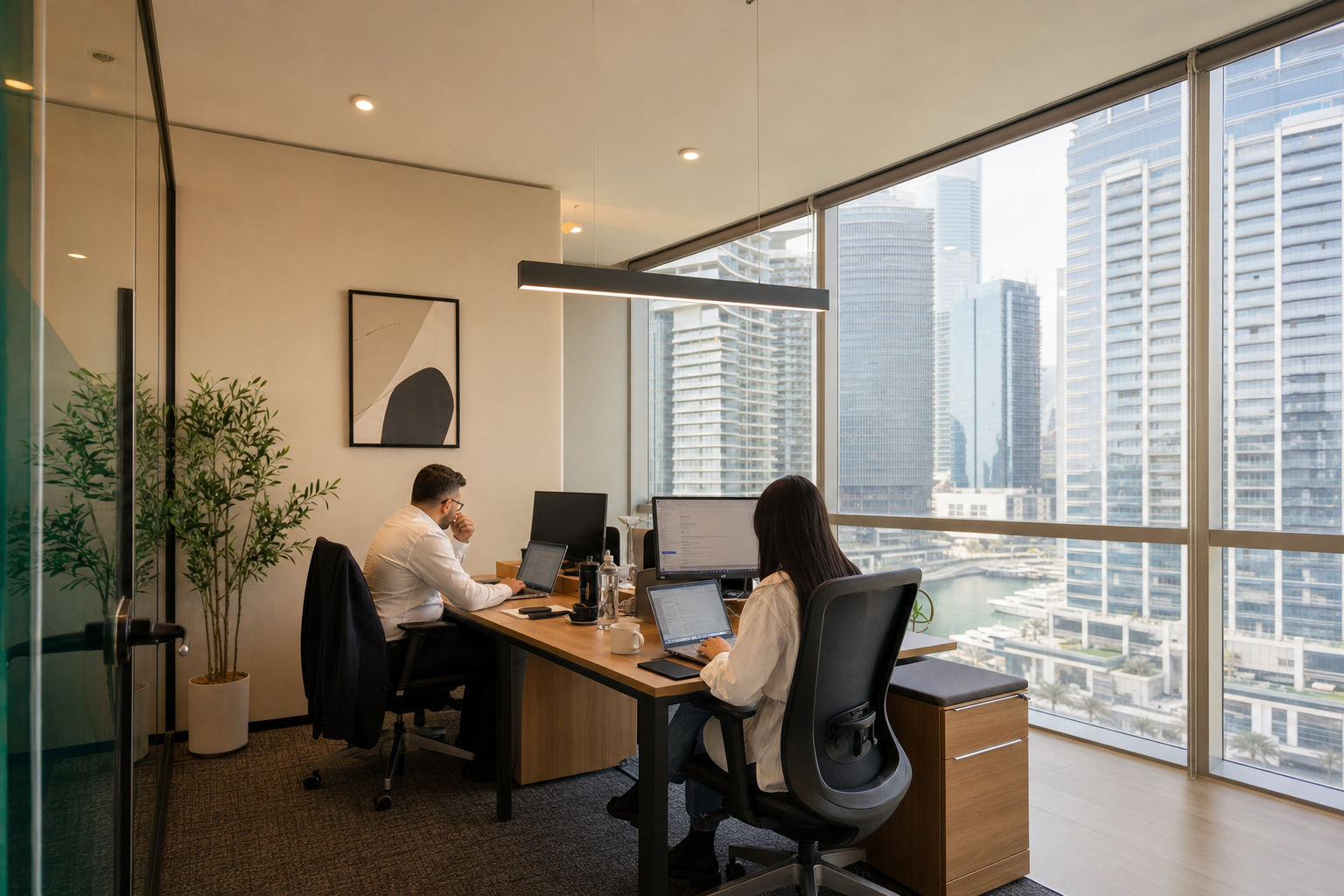 Best coworking space in Dubai Marina with private offices?