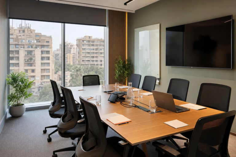 What coworking space in Maadi is ideal for a small startup needing meeting rooms?