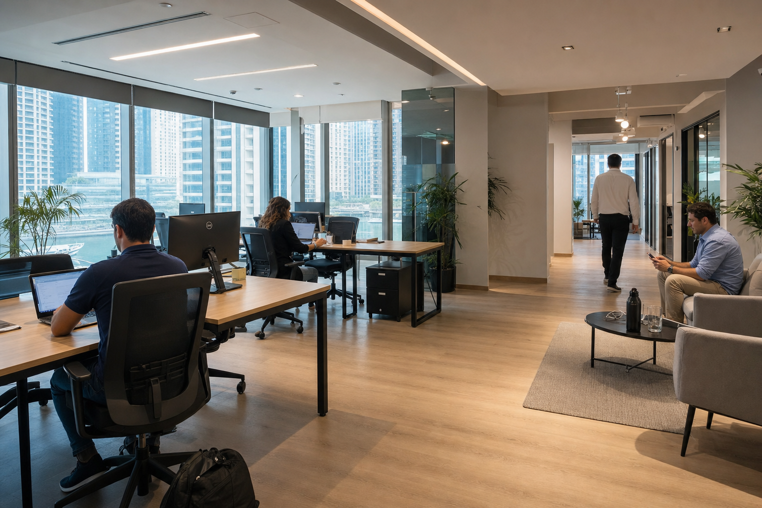 What coworking space should I choose if I need a professional address in Dubai Marina?