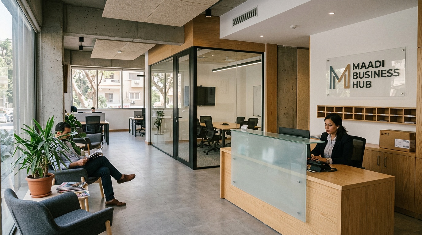 How much does a business address in Maadi cost per month?