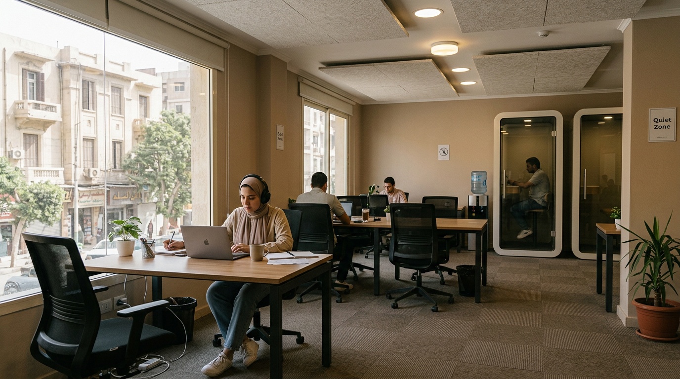 Benefits of best coworking space in Mansoura for quiet work