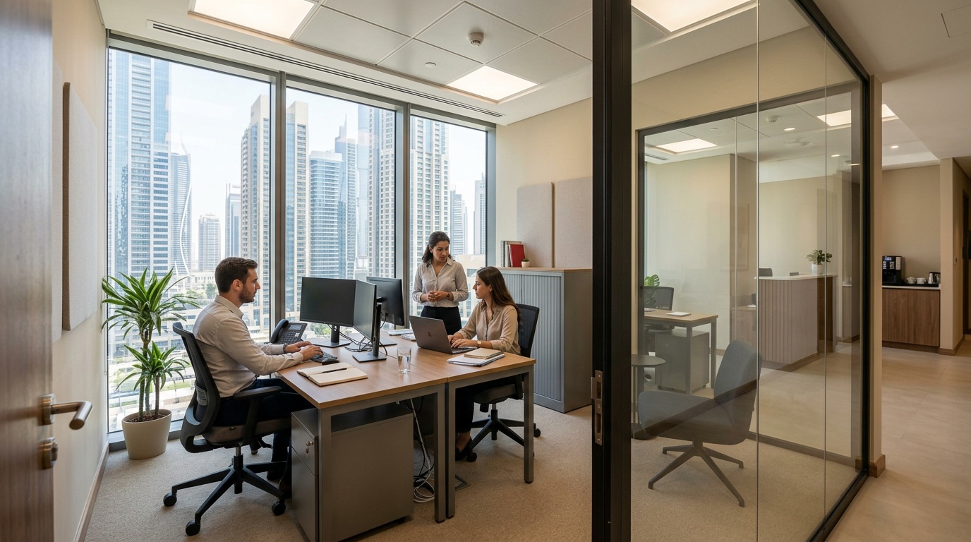 Workspace reception area in Dubai