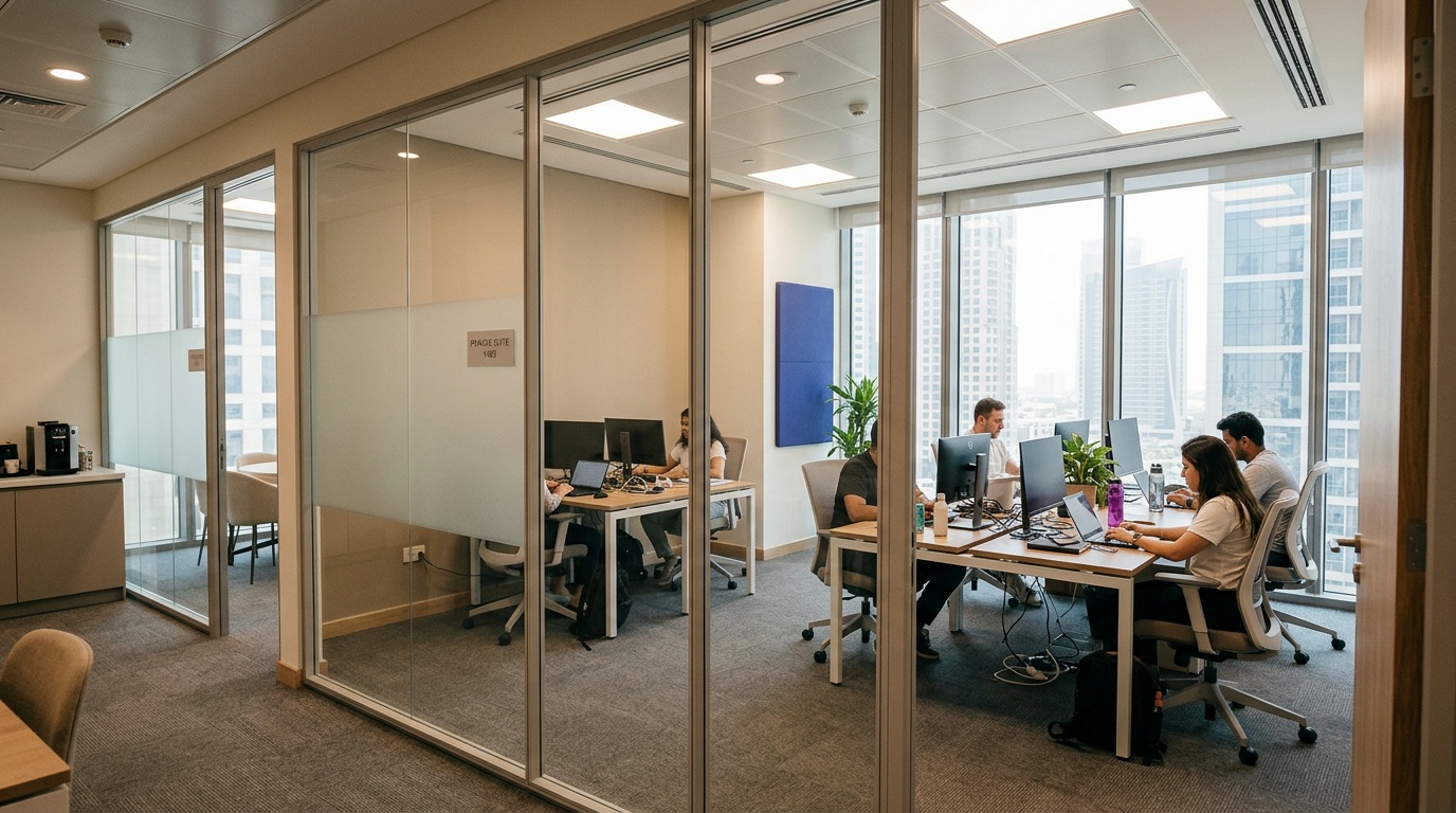 Dubai office workspace for a small team