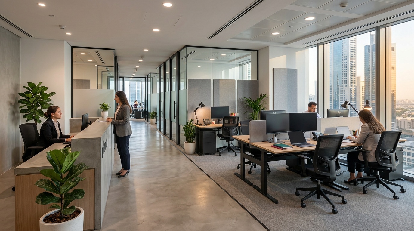 Flexible workspace seating in Dubai