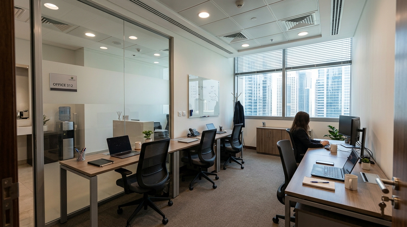 Meeting room in a Dubai workspace