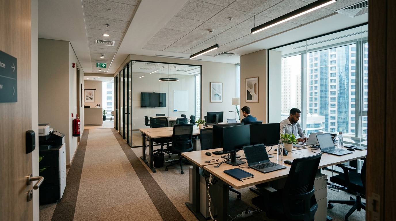 Dubai workspace with desks and meeting facilities