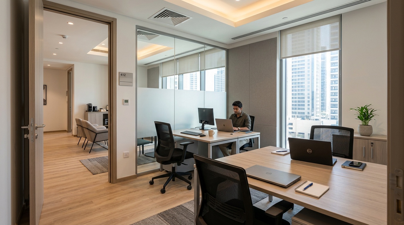 Flexible office interior in Dubai
