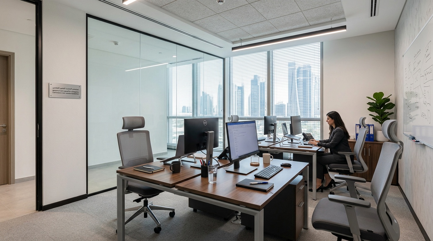 Furnished office workspace in Abu Dhabi