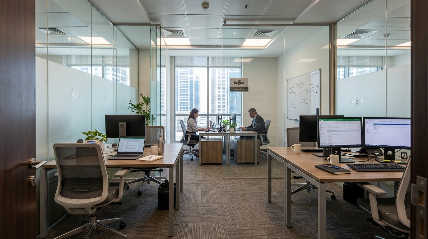 Desk and seating area near Dubai World Trade Centre