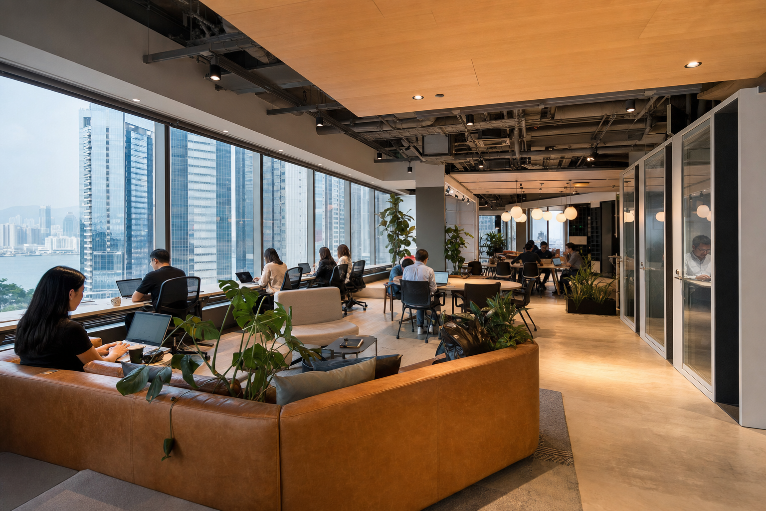 What's the difference between a serviced office and a coworking space in Hong Kong?