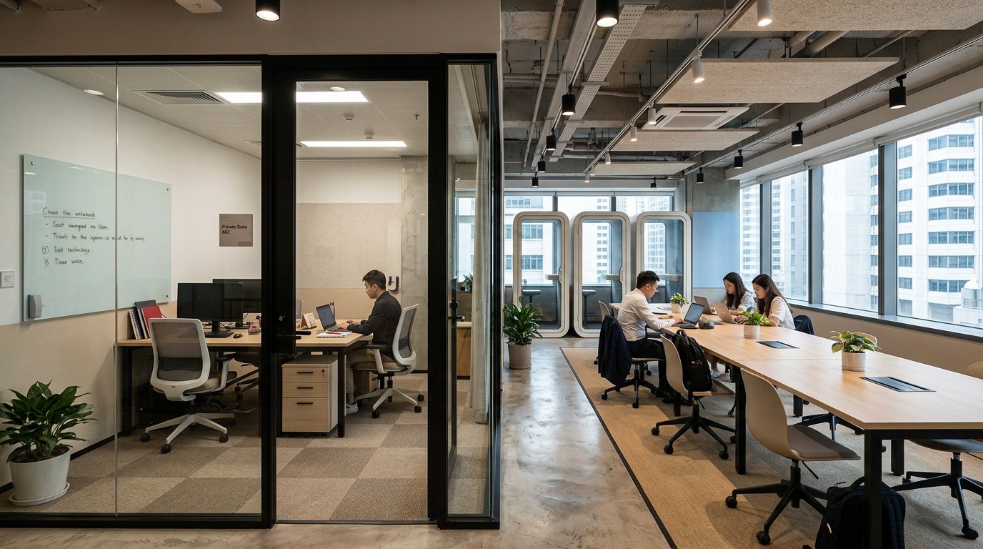 Which amenities suit your work: private offices or hot desks?